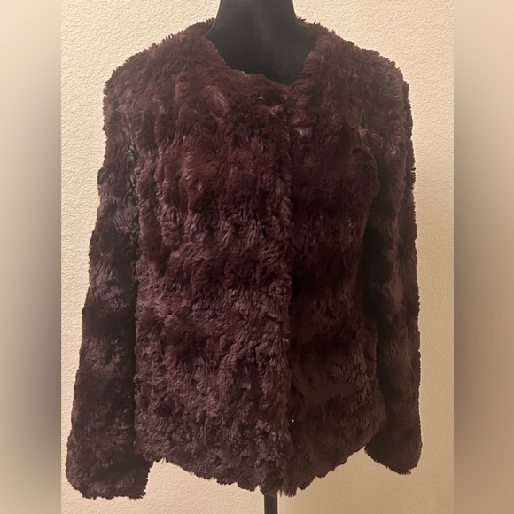 Sanctuary Fur Shell  Color: burgundy/ Wine - Picture 2 of 7
